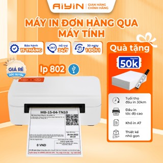 Máy In Nhiệt Mini AYIN IP802 Khổ A7, Máy In Đơn Hàng, In Mã Vận Đơn, Tem BH 12 Tháng