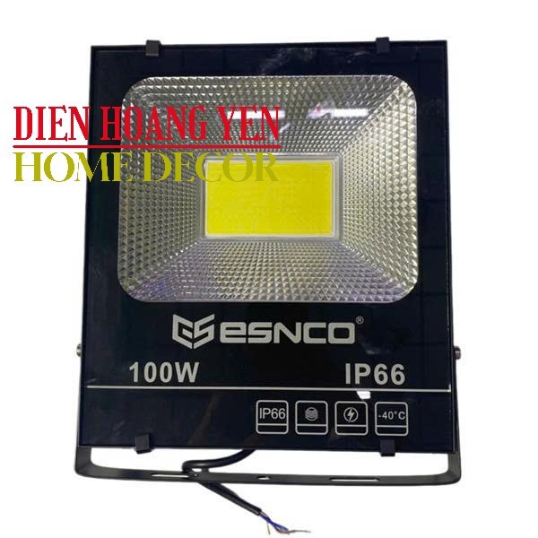 Đèn LED pha 100W ESNCO IP66 HÀNG ĐỦ CÔNG SUẤT chiếu sáng bẳng hiệu sân bóng sân vườn