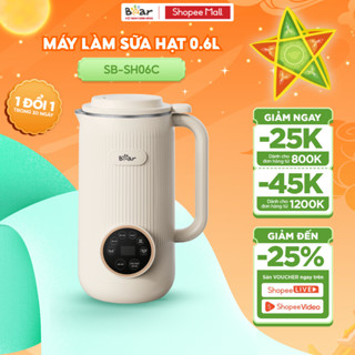 Máy Làm Sữa Hạt 0,6L BEAR Máy Xay Làm Sữa Hạt, Máy Xay Hạt Máy Xay Sinh Tố Mini Nấu Cháo Máy Xay Hạt Làm Sữa SB-SH06C