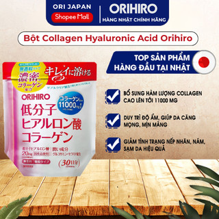  Bột Collagen Hyaluronic Acid Orihiro 11000mg hỗ trợ làm đẹp da trắng hồng 180g túi 