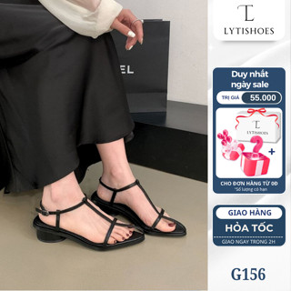 Giày Sandal cao gót nữ mũi nhọn - giày sandal nữ quai mảnh hoa trà gót tròn phong cách basic hiện đại G156 Lyti.shoes