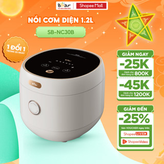 Nồi Cơm Điện Tử Bear Lòng Nồi 6 Lớp Đa Năng Nấu Cơm Nấu Cháo Hầm Hấp Hâm Nóng Hẹn Giờ Lòng Nồi 1.2L - SB-NC30B