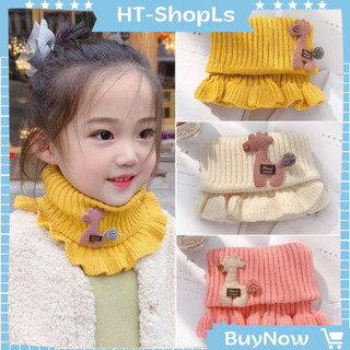 Khăn Len Ống Quàng Cổ Nhún Bèo Đính Họa Tiết Xinh Xắn Cho Bé (khăn hưu) ĐL-SHOPLS