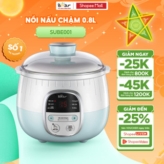 Nồi Nấu Cháo Chậm 0.8L BEAR Nồi Nấu Chậm Nồi Chưng Yến Cách Thuỷ Nồi Nấu Cháo Cho Bé Nấu Chậm Đủ Dưỡng Chất SUBE001