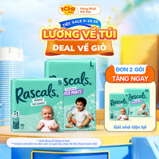 [LIVE X] [HCM] Tã/bỉm dán/quần Rascal + Friends size M58/L52/XL46/XXL40 - Hàng Chính Hãng _Ichimall