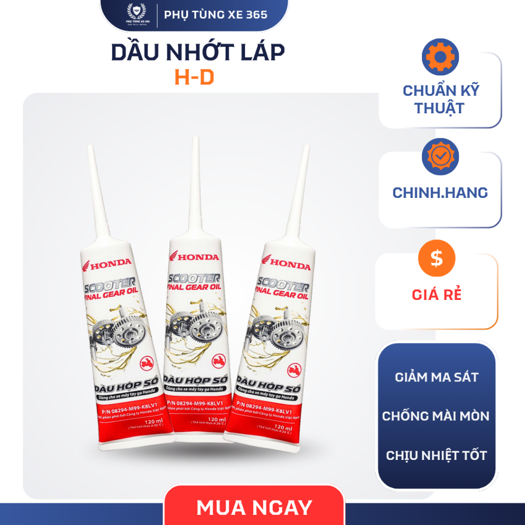 Dầu láp Hon-da – Dầu hộp số chinhhang cho xe tay ga, bôi trơn êm & chống mài mòn
