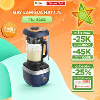 Máy Nấu Sữa Hạt Bear Đa Năng 1.5L Xay Nấu Sữa Hạt Sinh Tố Cháo Dinh Dưỡng Chống Ồn Cao Cấp Công Suất 800W PBJ-B06S2
