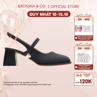 EROSSKA - Giày cao gót nữ mary jane phối hạt ngọc kiểu dáng thanh lịch màu đen cao 6cm - EL038