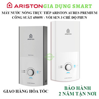 Máy nước nóng trực tiếp Ariston Aures Premium 4.5P Ivory (có bơm) / 4.5 (không bơm) - Bảo hành 2 năm