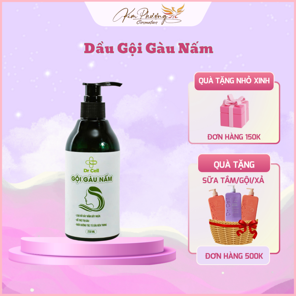 Gội Gàu Nấm DR CELL 250ml sạch gàu nấm ngứa da đầu dưỡng tóc kích mọc tóc con