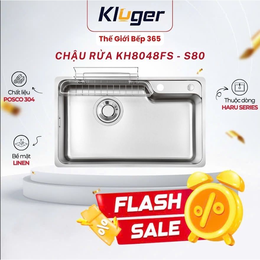 Chậu rửa chén Kluger KH8048FS - S80 - Inox 304 Cao Cấp, Bền Đẹp Theo Thời Gian