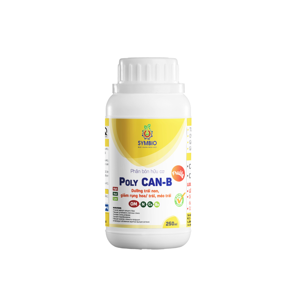 Phân bón hữu cơ Poly CAN-B FRUIT - 250ml - Dưỡng trái non, giảm rụng hoa/ trái/ méo trái