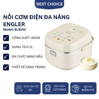  Nồi cơm điện đa năng Engler EL9102 dung tích 2L Công suất 800W Đa chức năng nấu nấu cơm chín đều 