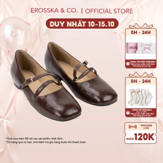 Erosska - FORM TO LÙI SIZE Giày búp bê nữ kiểu giày ballet core đế độn cao 2cm màu nâu - EL071