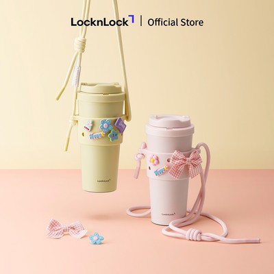 Combo Ly giữ nhiệt & Quai đeo silicone LocknLock HNT0000001 Energetic Tumbler x TLL076 Silicone Sleeve set