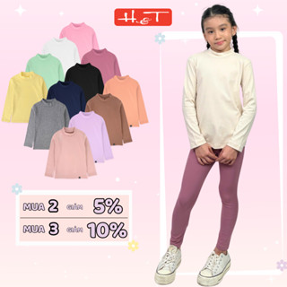  Áo giữ nhiệt bé trai bé gái HTKIDS-áo cổ lọ 3 phân dáng basic chất rib cotton mềm mịn co giãn có size 10-35kg-ATDBG013 