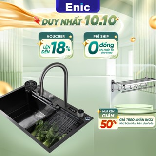 Bồn rửa chén thông minh Enic(Enic) K2 -Chậu rửa inox 1 ngăn lớn,vòi phun hiện đại,màn hình LED hiển thị nhiệt độ