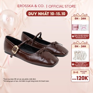 Erosska - Giày búp bê nữ hottrend balletcore đế bệt màu sắc patel - EL079