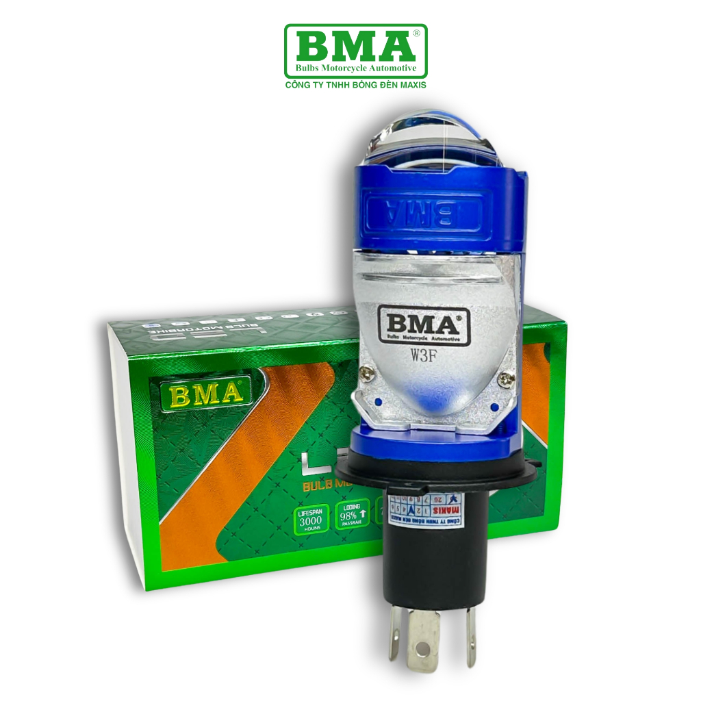Đèn LED Pha Bi Cầu W3F PLUS BMA – Bản Mới Nhất 55W, Siêu Sáng Chống Chói, Lắp Cho Ô Tô & Xe Máy
