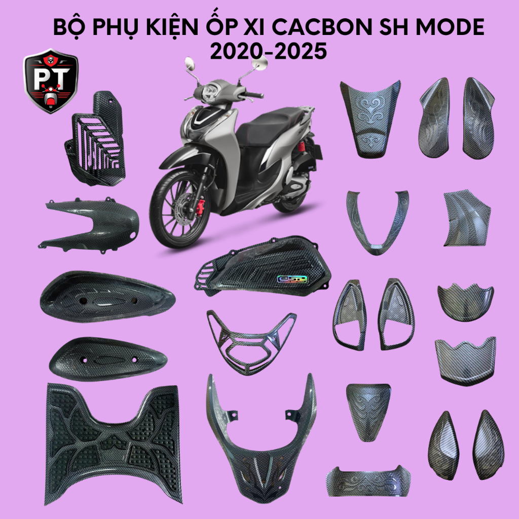 2020-2025 Ốp xe SH Mode đời 2020 đến 2025 Nhúng Carbon - Phụ kiện xe máy SH Mode