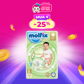 Tã quần Molfix size L cho bé 9 - 13kg, 68 miếng (giao bao bì ngẫu nhiên) - concung