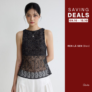 Áo nữ lưới vải ren Lá Sen - oula studios