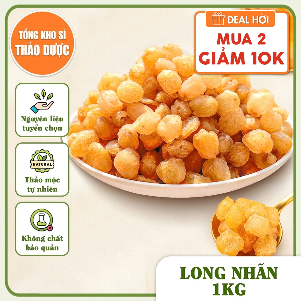 Long nhãn khô 1kg, nhãn lồng Hưng Yên, không tẩm đường, pha trà, chưng yến, nấu chè dưỡng nhan