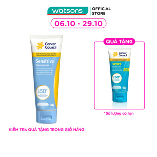 Kem Chống Nắng Cancer Council Sensitive Dành Cho Da Nhạy Cảm SPF50+ 110ml