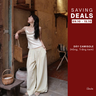 Áo hai dây nữ Dây Camisole vải lụa nhăn thiết kế cổ đổ - oula studios