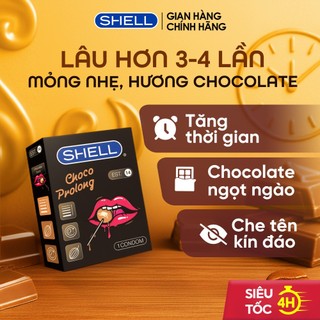  Bao cao su Shell Choco Prolong kéo dài thời gian có hương thơm - Hộp 1 cái | SHELL CHÍNH HÃNG 