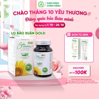 Viên uống Bảo Xuân Gold hỗ trợ cân bằng nội tiết tố nữ, giảm khô hạn, làm đẹp da - Lọ 120 viên
