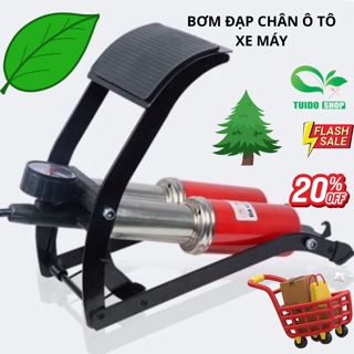  Bơm xe máy ô tô đạp chân loại 2 Xi lanh ống Piston chuyên dụng CC-100A ,Tuido Shop 
