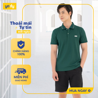   Áo thun polo nam phối bo YODY vải pique mắt chim không nhăn mau khô nhiều màu APM3299