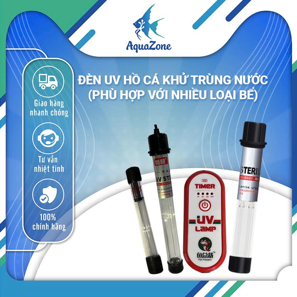 Đèn UV bể cá khử trùng nước, loại bỏ vi khuẩn - công suất phù hợp cho bể cá từ mini đến lớn