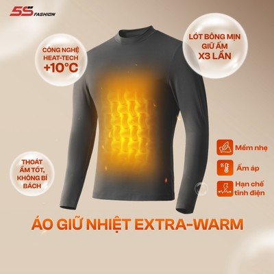 Áo Giữ Nhiệt Nam Extra-warm 5S FASHION Lót Bông Nỉ Cực Ấm, Trơn Basic (AGN25005-25002)