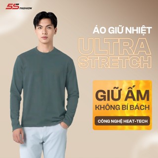 Áo Giữ Nhiệt Nam 5S FASHION HEAT-TECH Ultra Stretch, Cổ Tròn, Lót Bông Nỉ Cực Ấm, Trơn Basic (AGN25002)