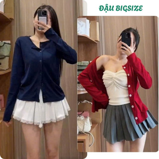  Áo khoác cardigan bigsize nữ cổ tròn tay dài form vừa chất nỉ tăm mềm mịn co giãn thoải mái - A310 