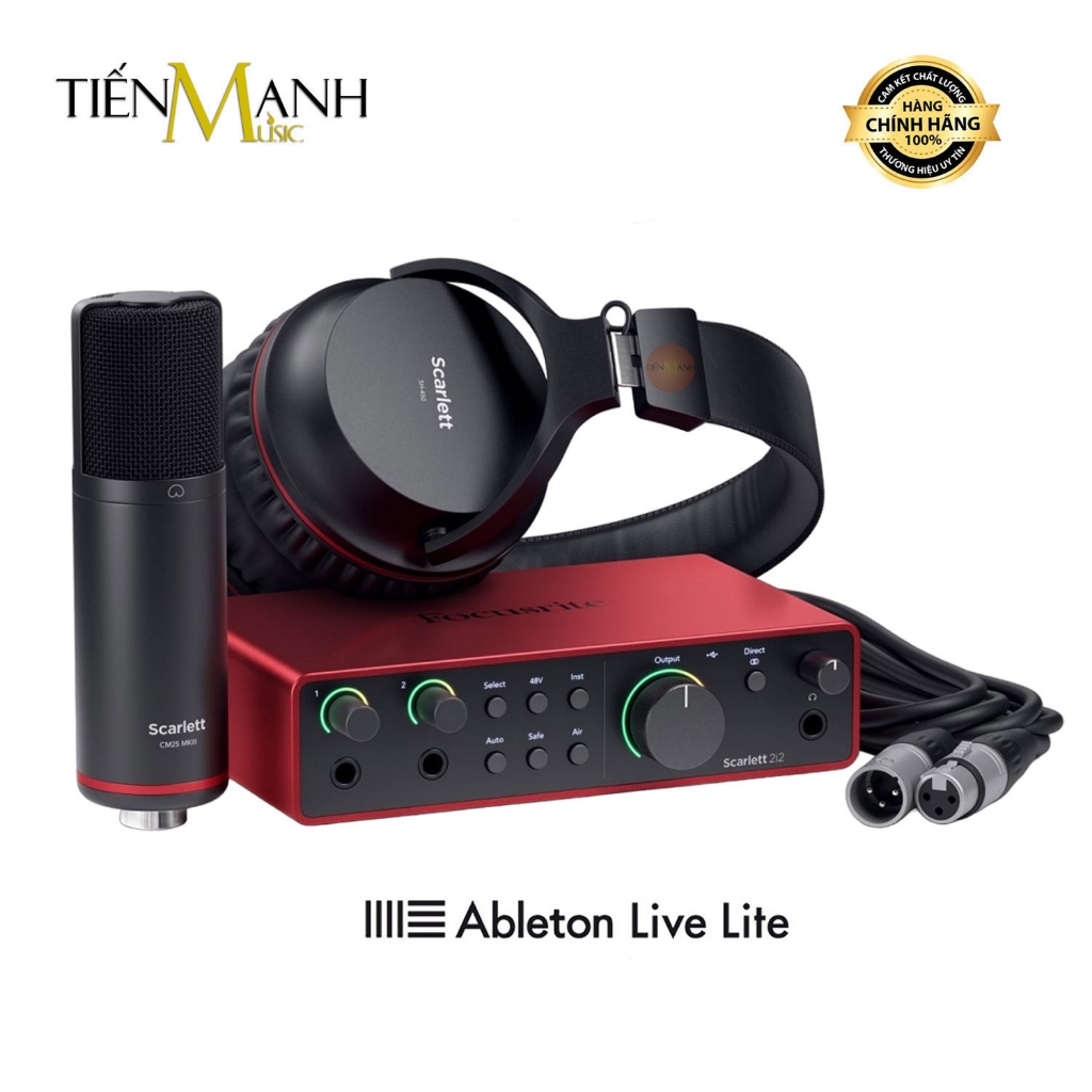 [Chính Hãng, Bảo Hành 3 Năm] Full Bộ SoundCard Focusrite 2i2 Studio Gen 4 - Sound Card Scarlett Thu 