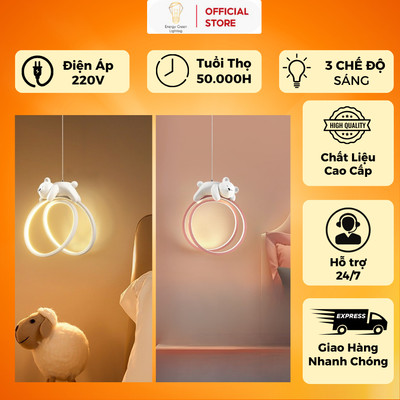 Đèn Thả Trần Energy Green Lighting DT-21008 Hình Gấu Dễ Thương,Làm Đèn Ngủ Phòng Trẻ Em,3 Chế Độ Sáng