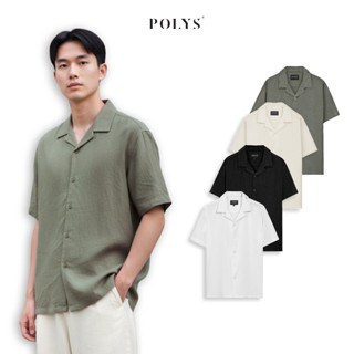 Áo Sơ Mi Đũi Nam POLYS Tay Ngắn Cổ Vest 4 Màu, Vải Đũi Tơ Co Giãn Thấm Hút Tốt SƠ MI ĐŨI NGẮN TAY