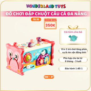 Đồ Chơi Cho Bé 6 Tháng – 2 Tuổi Thông Minh - Đập Chuột, Câu Cá, Đàn Piano Gỗ Đa Năng