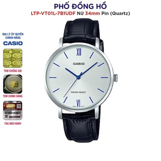 Đồng hồ nữ dây da casio anh khuê ltp-vt01l-7b1udf chính hãng