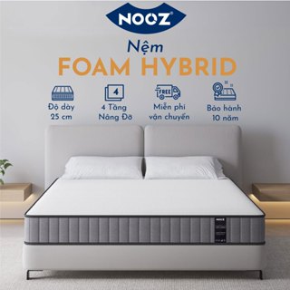 Nệm Foam NOOZ Hybrid 25cm Đệm Cao Su Non Kết Hợp Lò Xo Túi Độc Lập NOOZ Home Goods