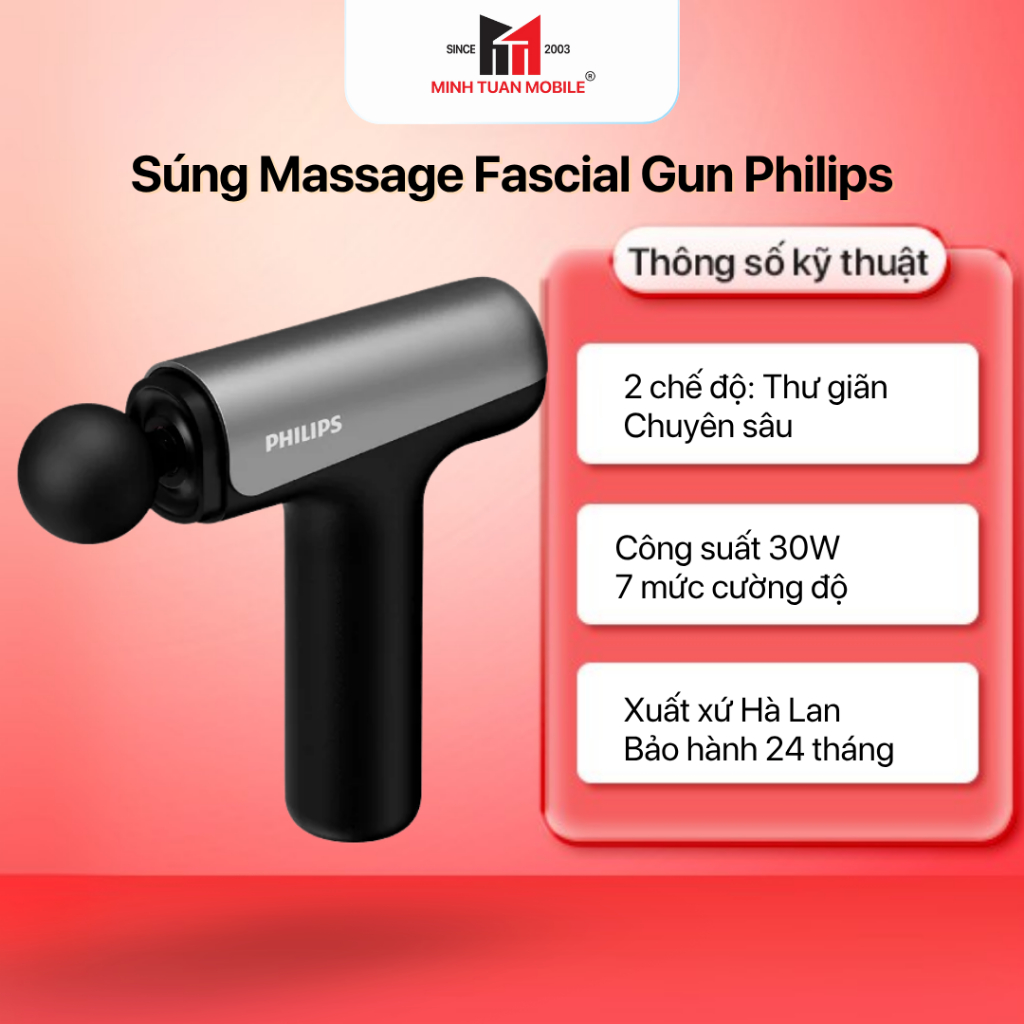 Máy Massage Fascial Gun Philips PPM7325 - Hàng chính hãng Philips