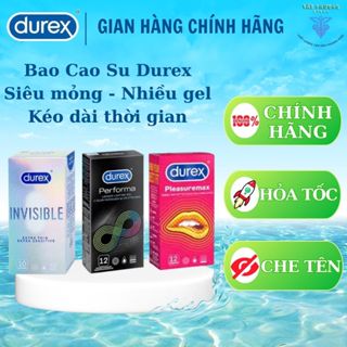 Combo 3 Hộp Bao Cao Su Durex - Siêu mỏng - Kéo dài thời gian - Gân gai nổi.