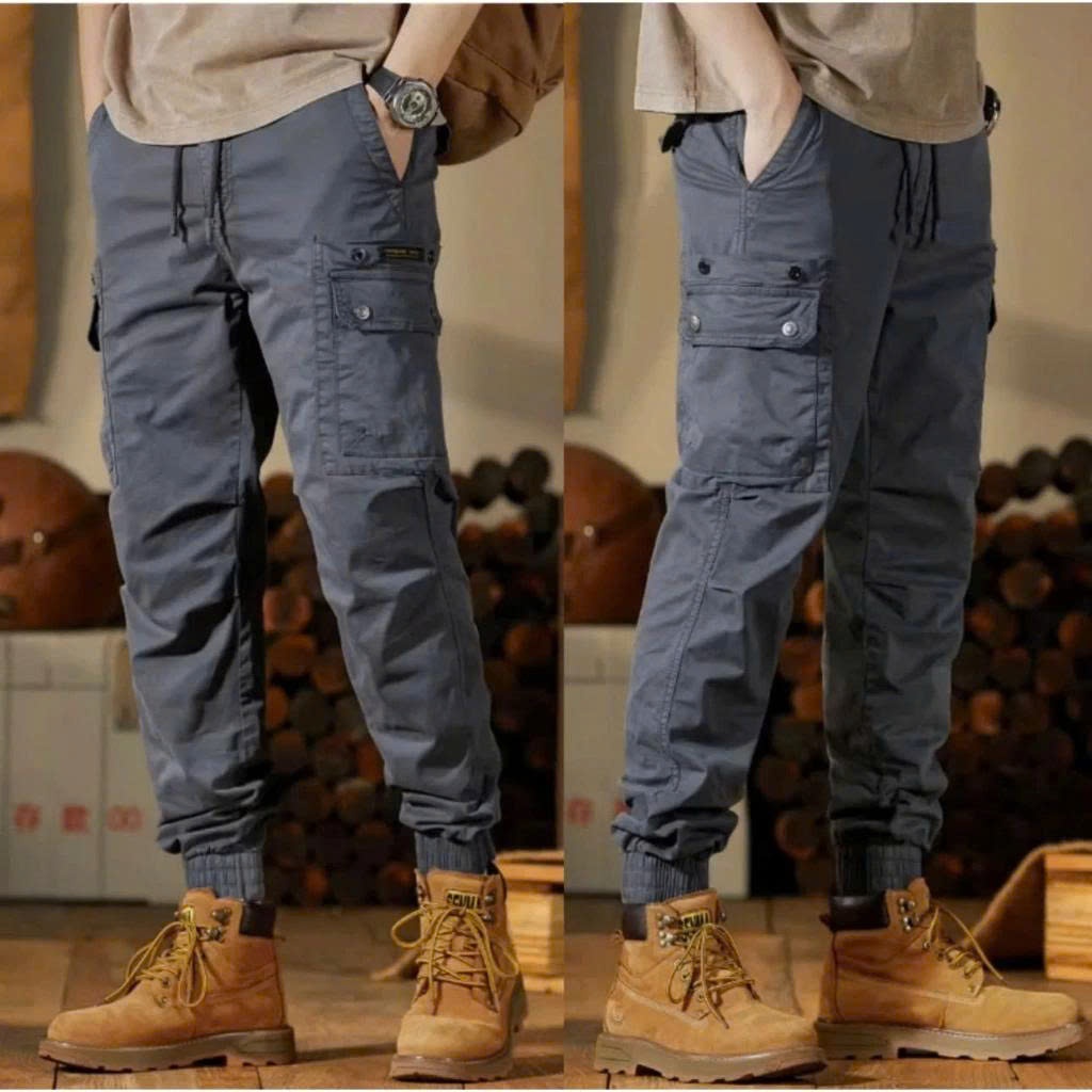 JG9 - Quần Jogger kaki nam H6 túi hộp túi đóng phối khuy sang chảnh có dây rút, bo gấu tôn dáng