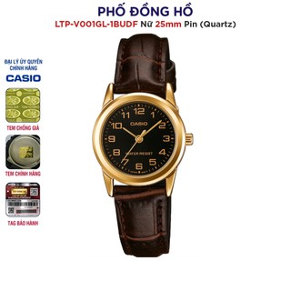 Đồng hồ nữ dây da casio chính hãng anh khuê ltp-v001gl-1budf