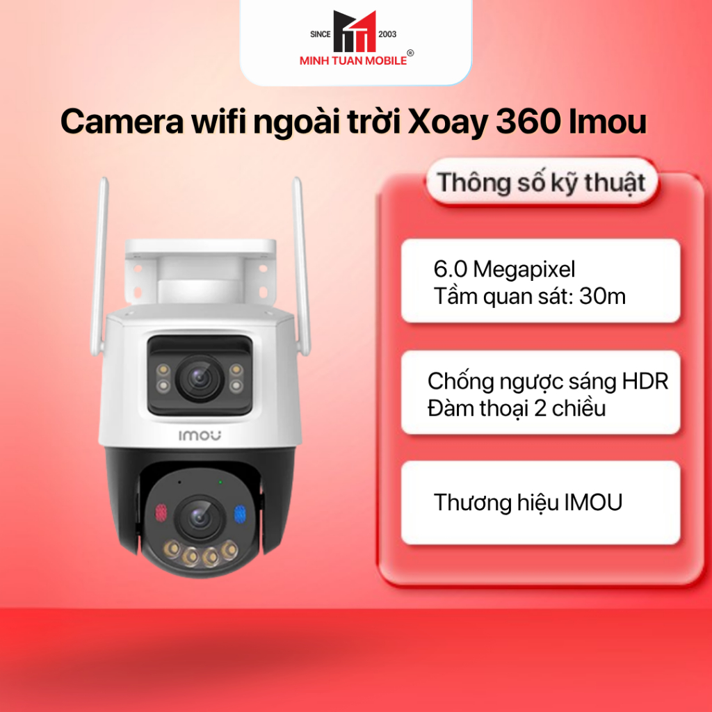 Camera wifi ngoài trời Xoay 360 Imou IPC-S7XEP-6M0WED (Cruiser Dual 2 6M)