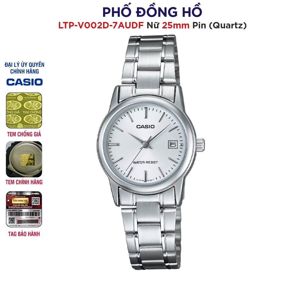 Đồng hồ nữ dây kim loại Casio chính hãng Anh Khuê LTP-V002D-7AUDF | BigBuy360 - bigbuy360.vn