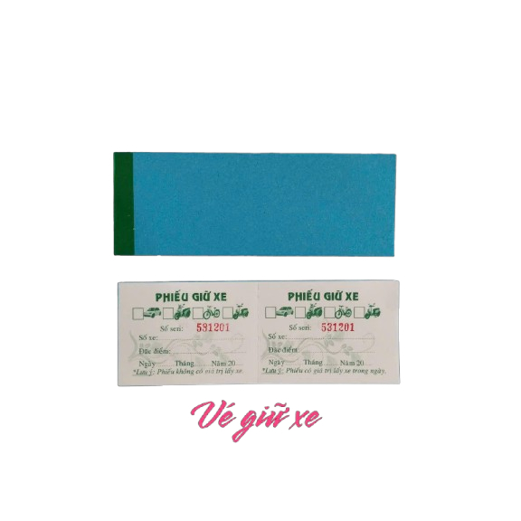 Combo 10 cuốn vé giữ xe có số nhảy